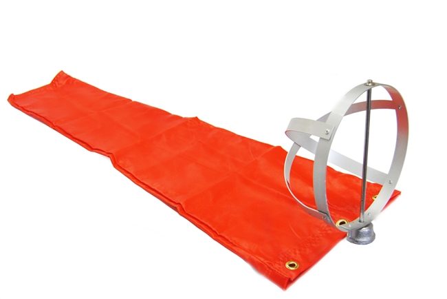 10" x 36" Orange Windsock With Standard Frame